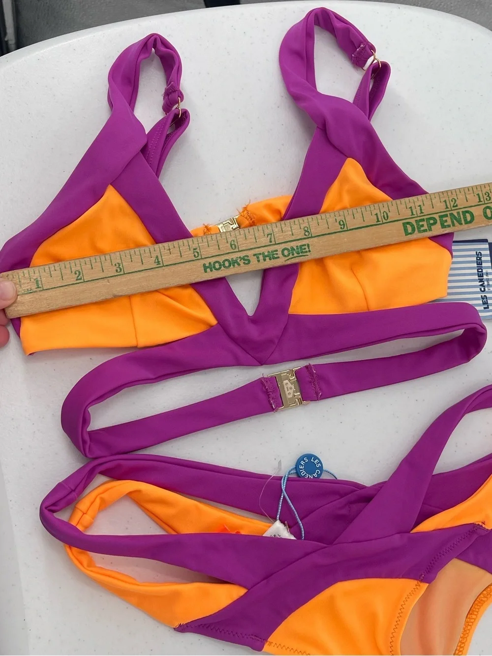 Les Canebiers NWT purple orange 2 piece swimsuit bikini